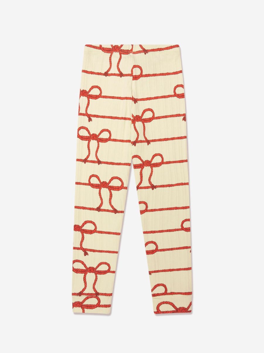 Girls Mini Rodini Leggings | Girls Rope Print Leggings In Yellow