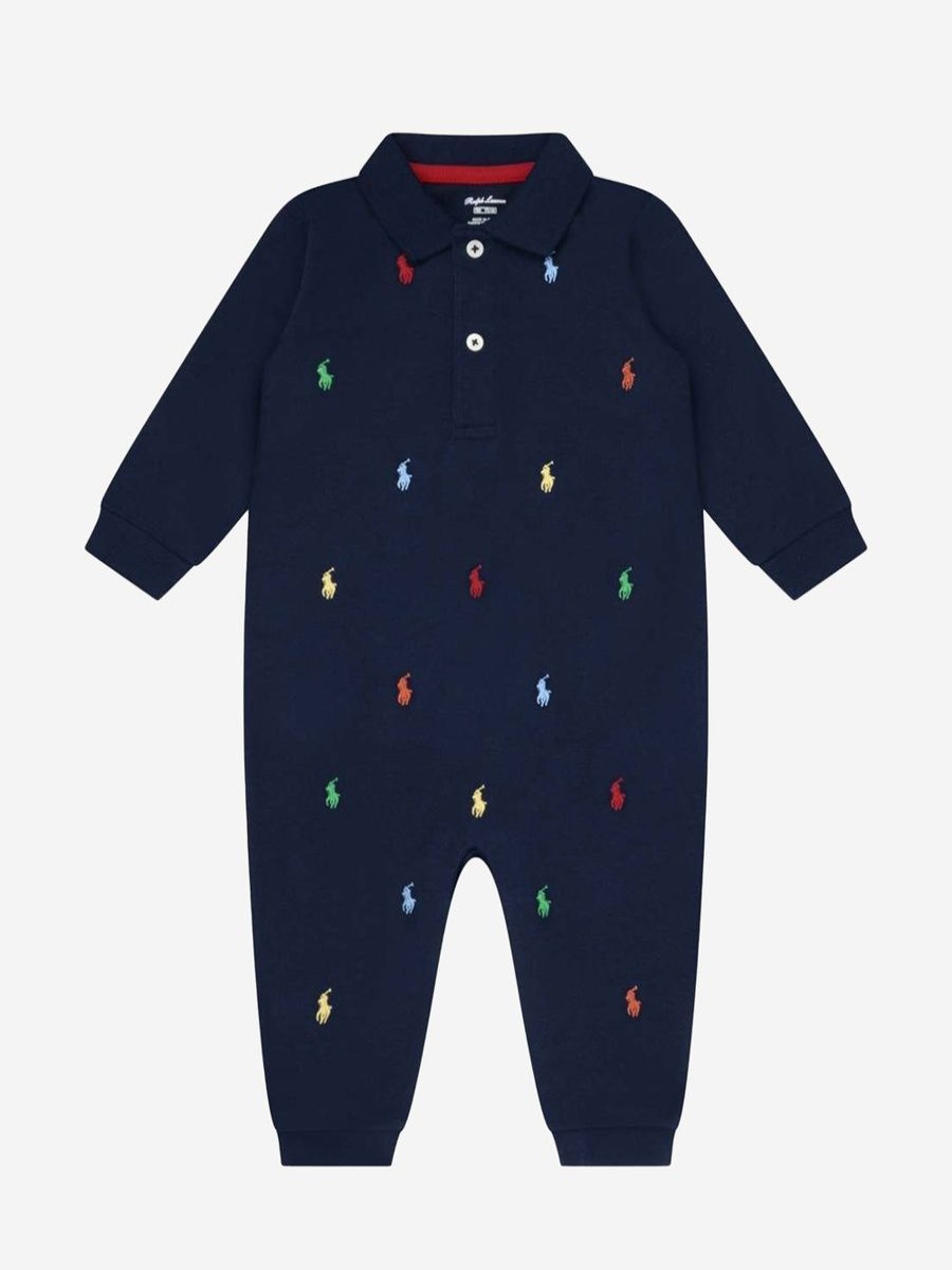 Baby Ralph Lauren Kids Babygrows & Rompers | Ralph Lauren Kids - Baby Boys Schiffli Romper | Childsplay Clothing