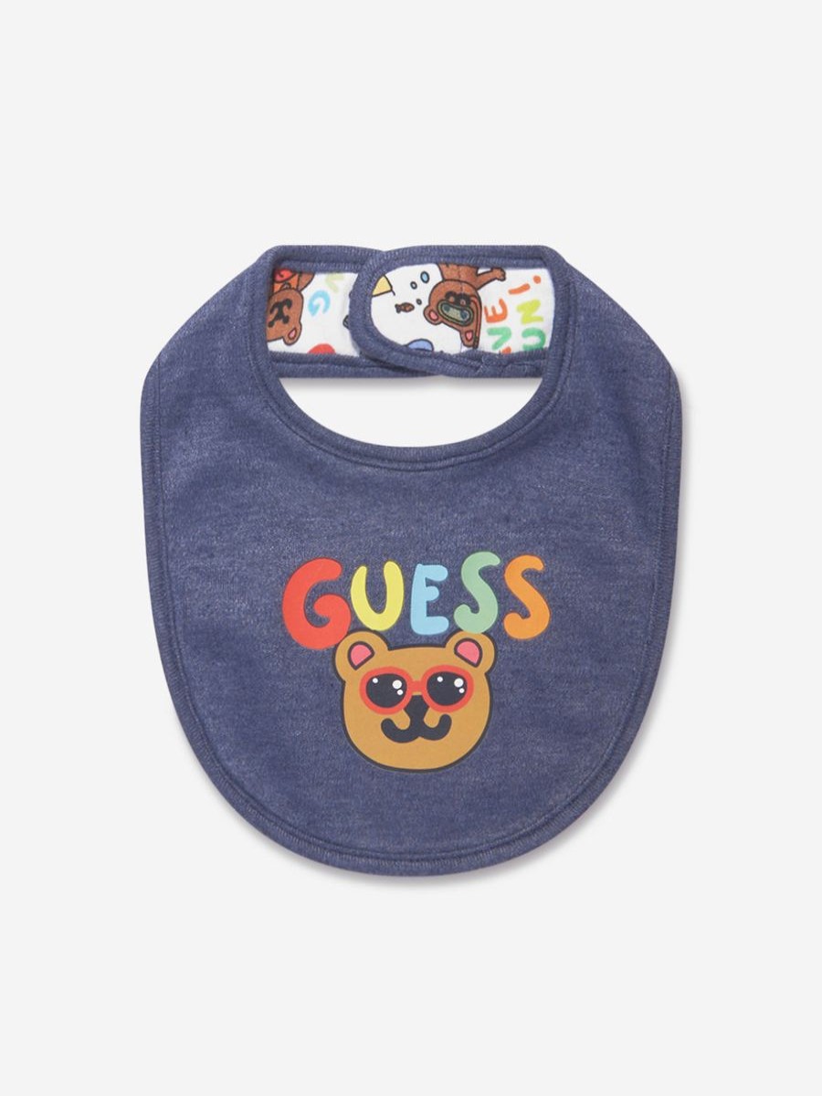 Baby Guess Bottles, Dummies & Bibs | Baby Boys Reversible Bib In Blue