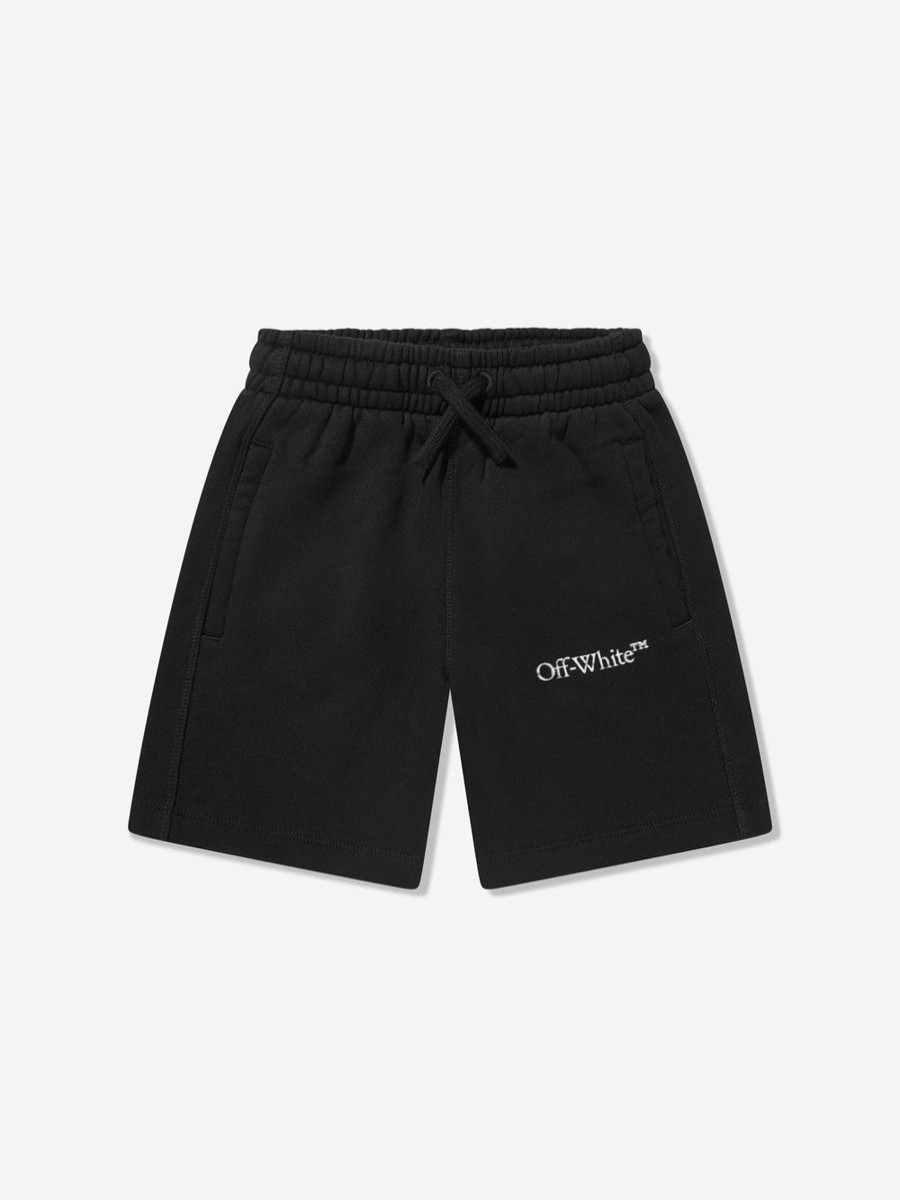 Teen Off-White Shorts | Boys Bookish Bit Logo Sweat Shorts In Black