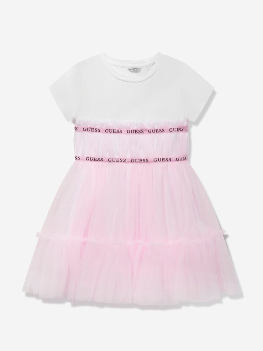 Teen Guess Dresses | Girls Jersey And Tulle Dress In Pink