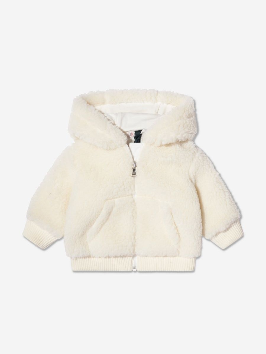 Baby Moncler Enfant Sweatshirts & Hoodies | Baby Boys Fluffy Zip Up Top In Ivory