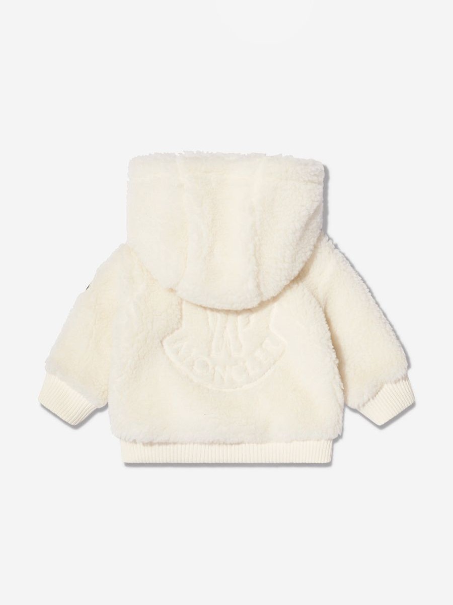 Baby Moncler Enfant Sweatshirts & Hoodies | Baby Boys Fluffy Zip Up Top In Ivory