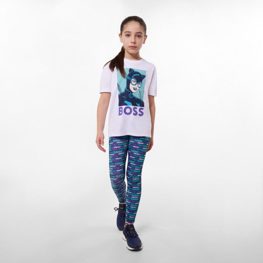 Girls BOSS Leggings | Girls Comic Pop Art Leggings In Navy