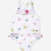 Baby Patachou Swimwear | Girls Butterflies Swimsuit In White