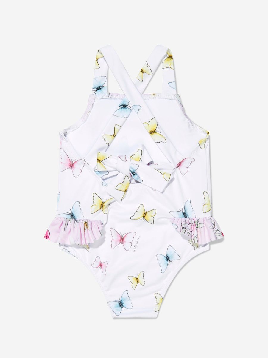 Baby Patachou Swimwear | Girls Butterflies Swimsuit In White