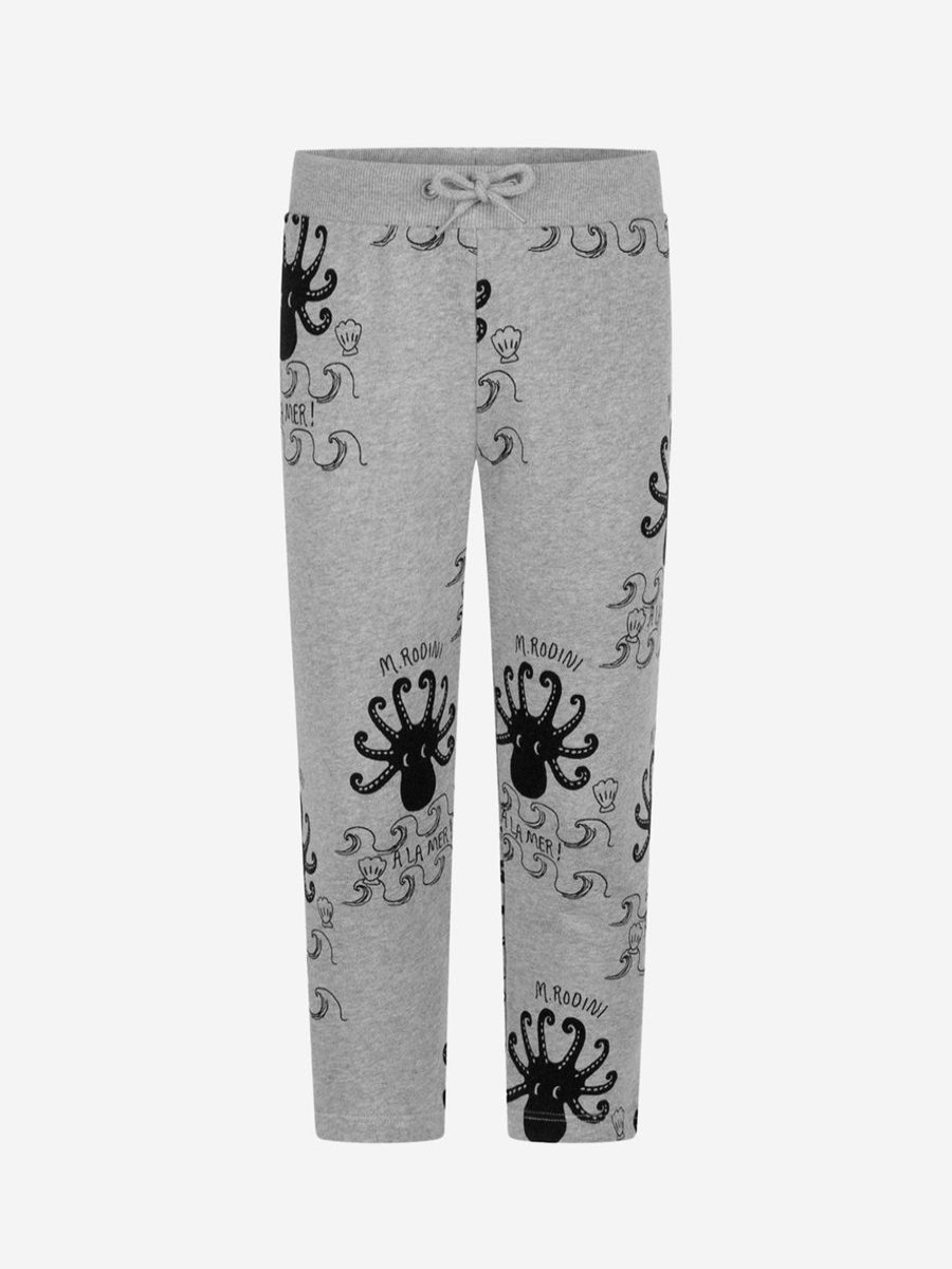 Girls Mini Rodini Trousers | Mini Rodini Kids Cotton Octopus Print Joggers