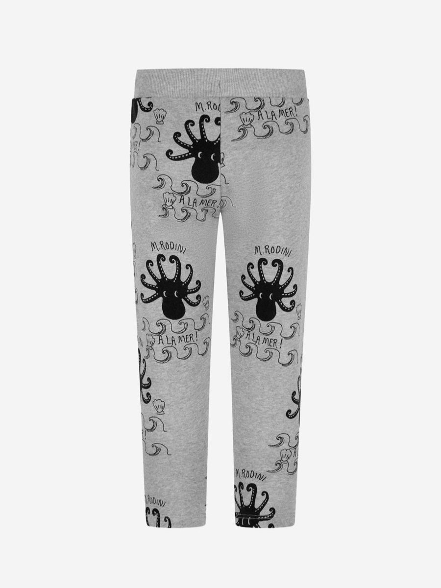 Girls Mini Rodini Trousers | Mini Rodini Kids Cotton Octopus Print Joggers