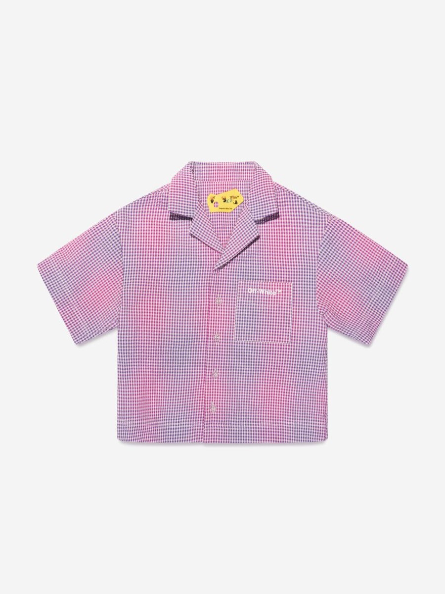 Teen Off-White Shirts | Boys Arrow Seer Bowling Shirt In Lilac