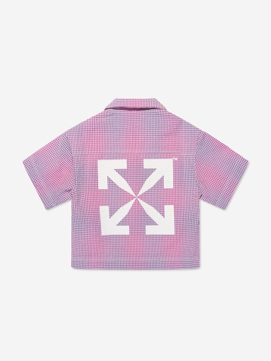 Teen Off-White Shirts | Boys Arrow Seer Bowling Shirt In Lilac