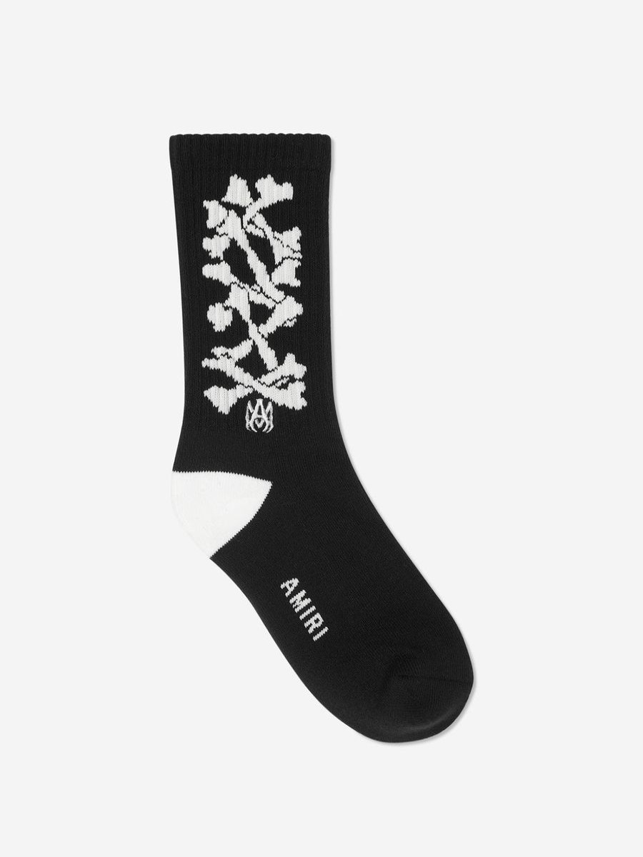 Girls Amiri Socks & Tights | Kids Stacked Bones Socks In Black