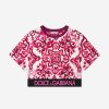 Teen Dolce & Gabbana Kids Shorts | Girls Majolica Cropped T-Shirt In Pink