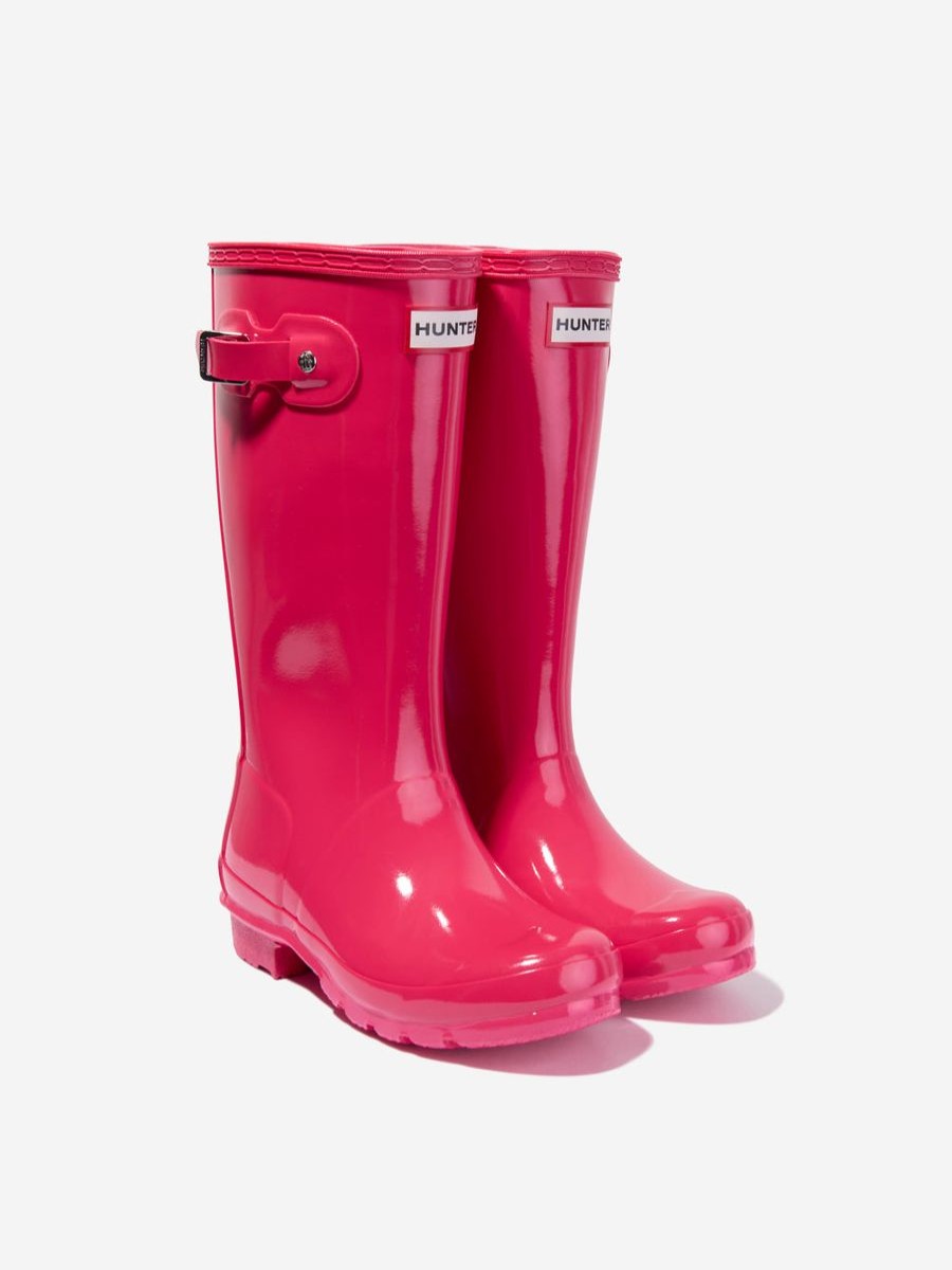 Girls Hunter Boots | Girls Original Gloss Wellington Boots In Pink