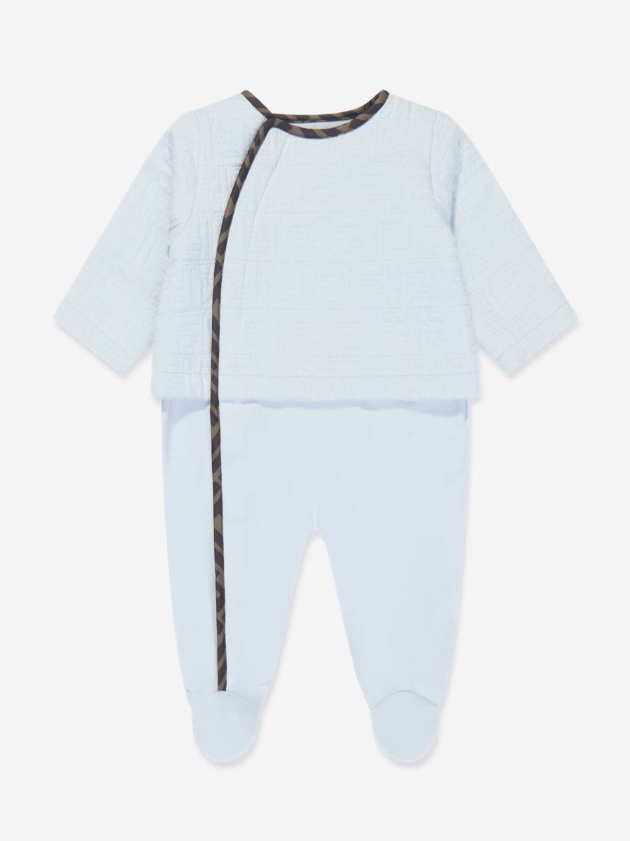 Baby Fendi Kids Babygrows & Rompers | Baby Boys Babygrow Gift Set In Blue