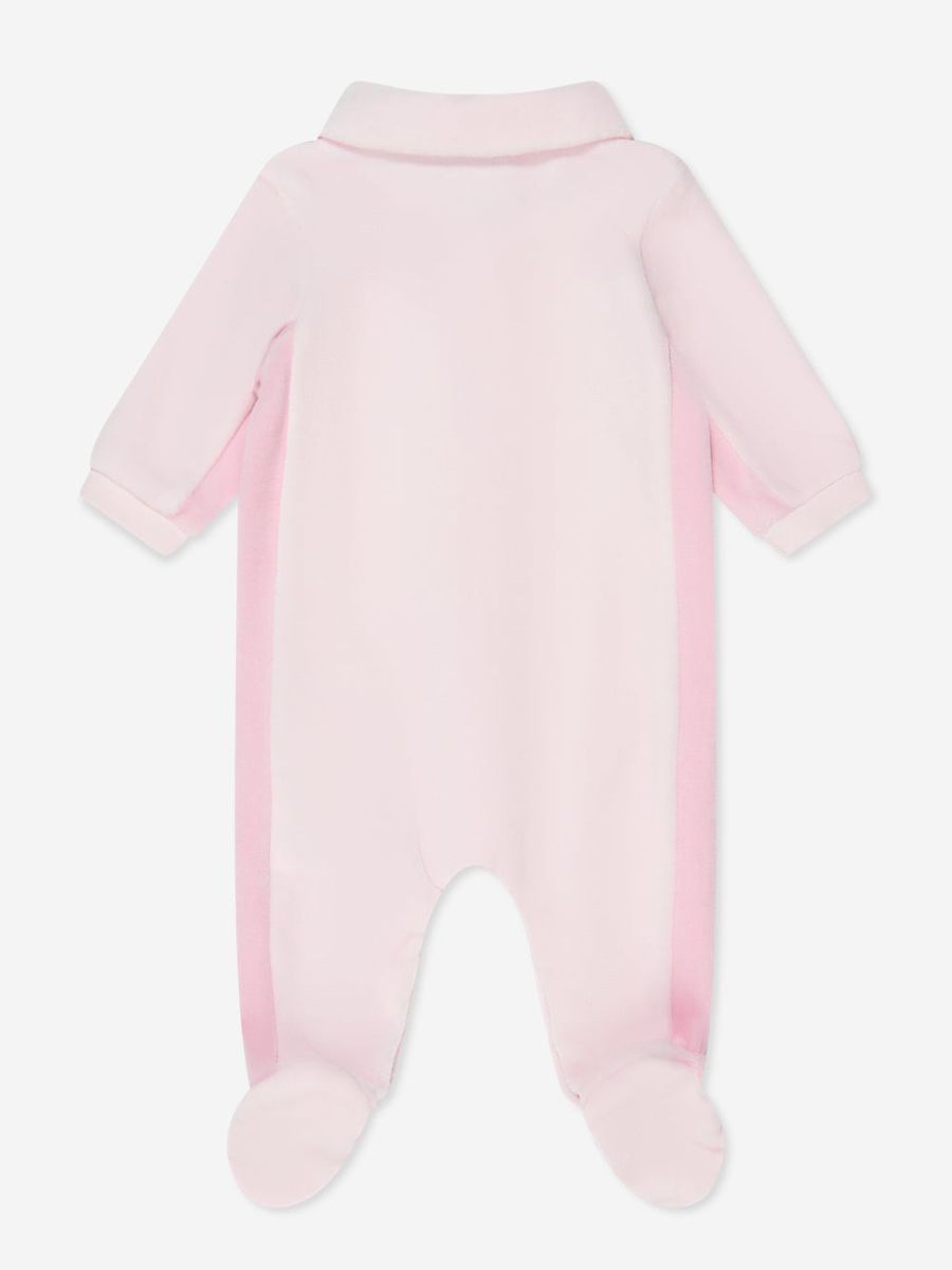 Baby BOSS Babygrows & Rompers | Baby Girls Velour Babygrow In Pink