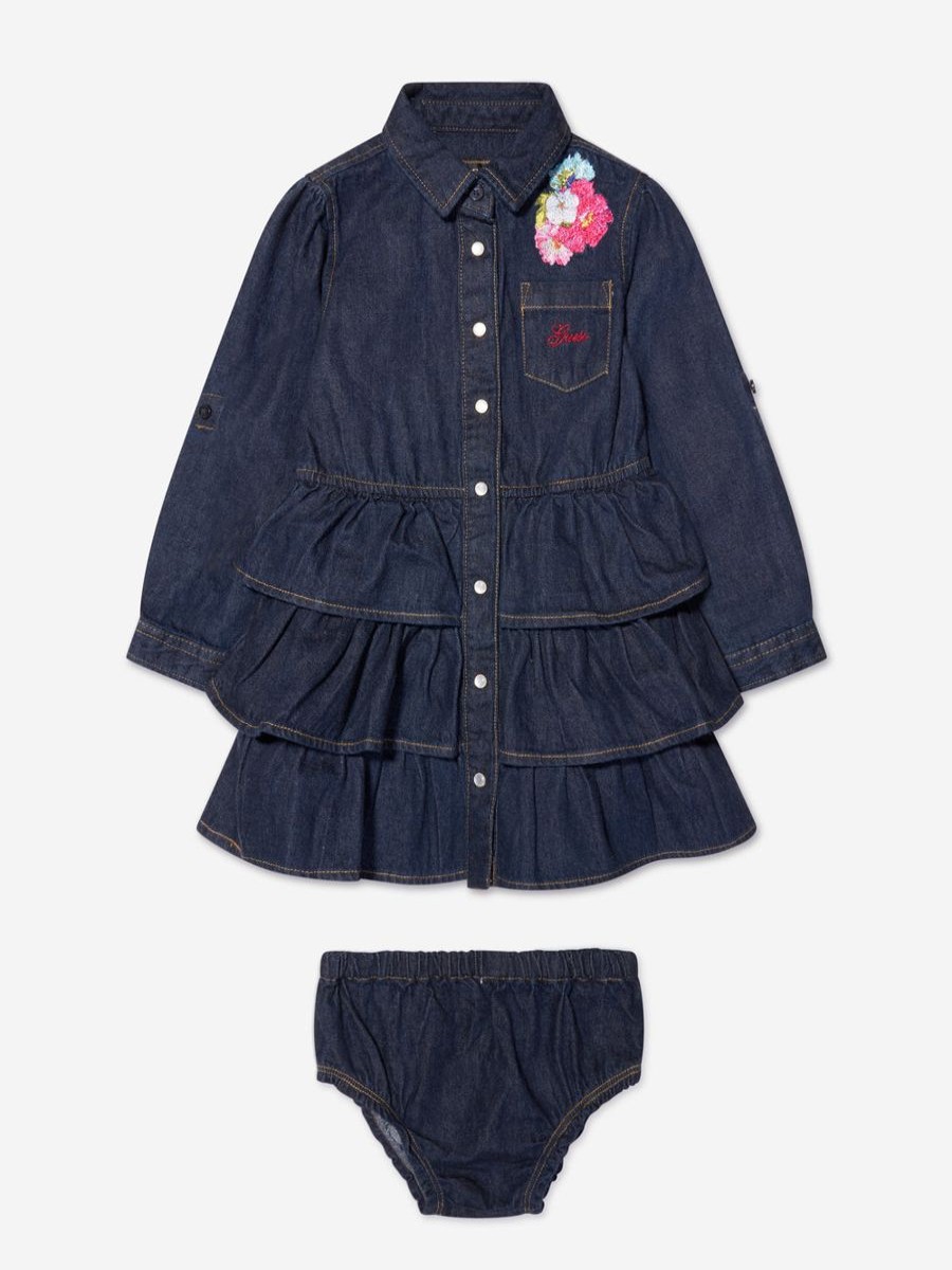 Baby Guess Dresses | Girls Denim Dress In Blue