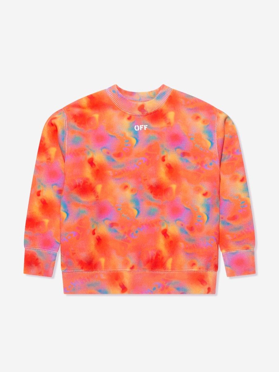 Girls Off-White Sweatshirts & Hoodies | Girls Abstract Aop Sweatshirt In Multicolour