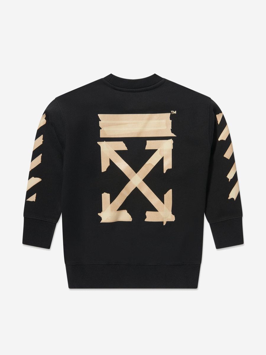 Teen Off-White Shorts | Boys Paper Tape Arrow Sweatshirt In Black