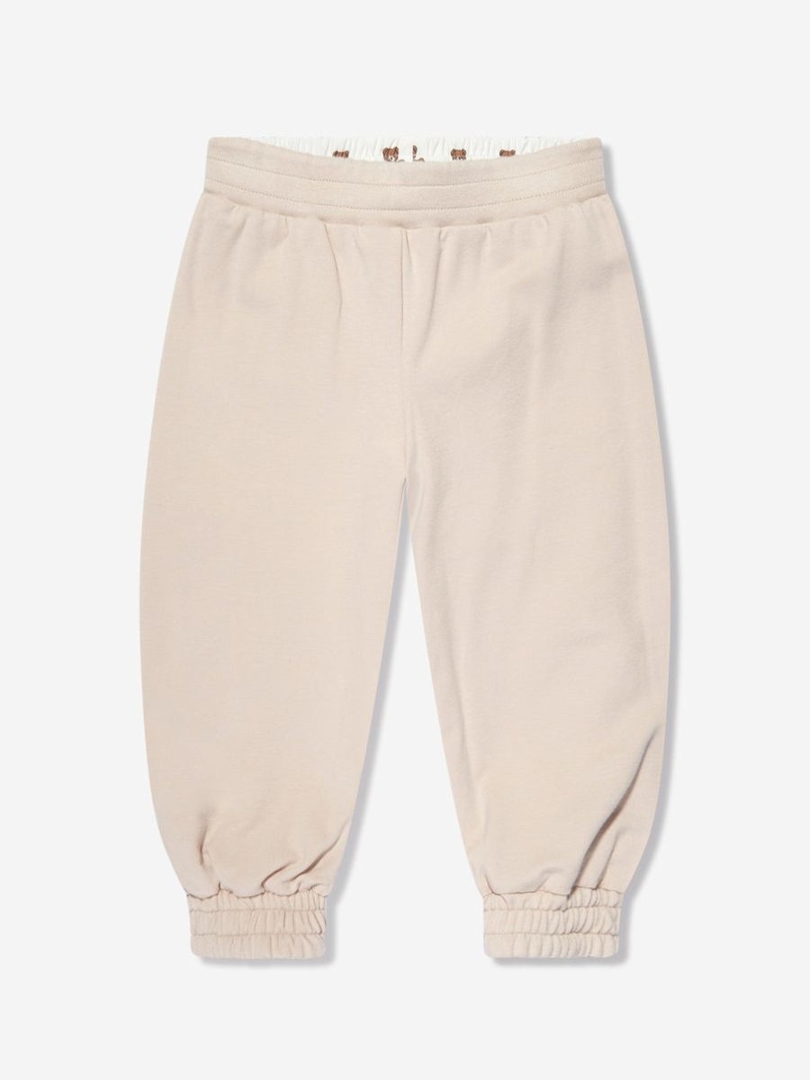 Baby Fendi Kids Sweatpants | Baby Bear Logo Reversible Joggers In Ivory