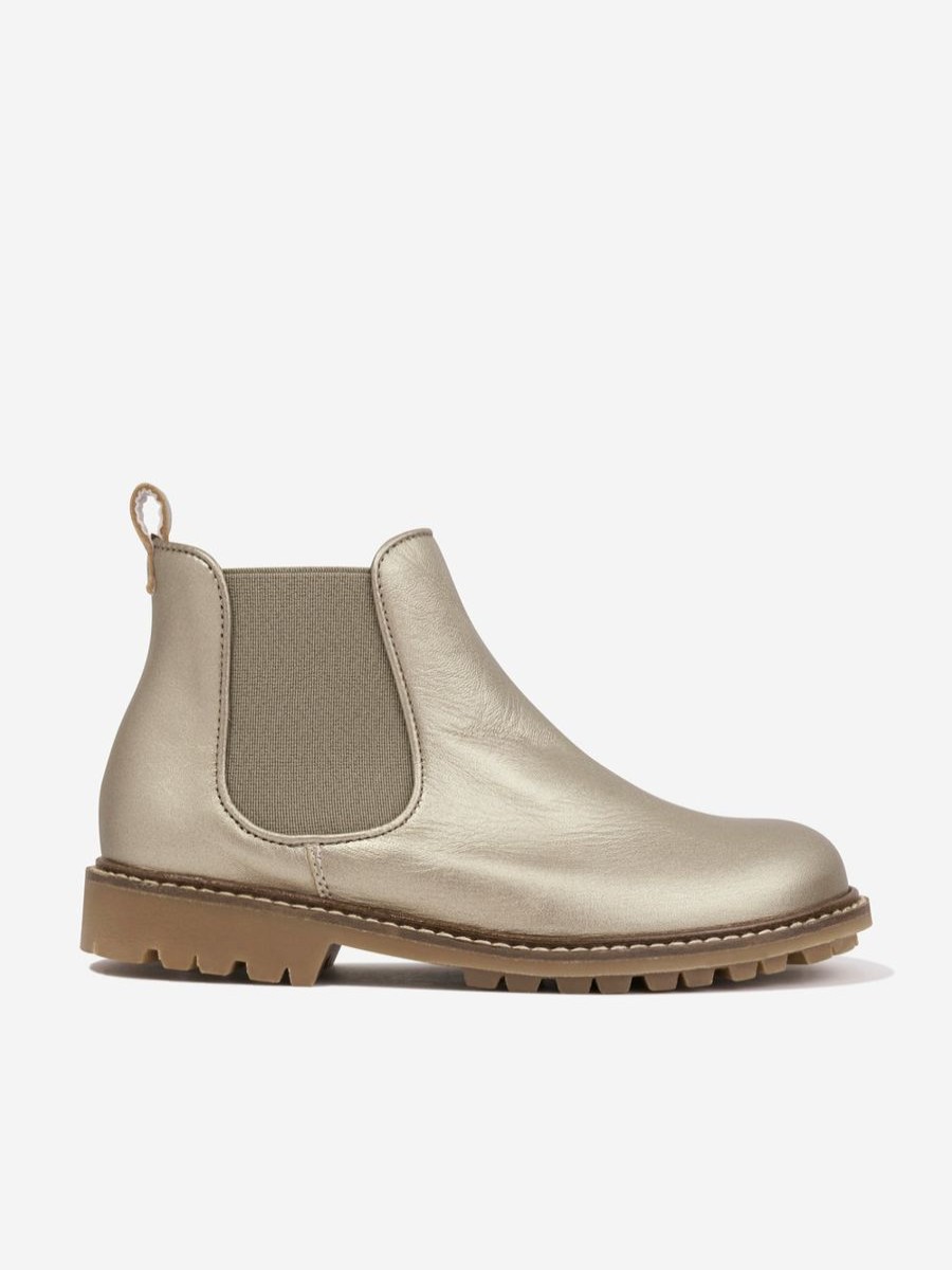 Girls Bonpoint Boots | Girls Mathis Leather Boots In Gold