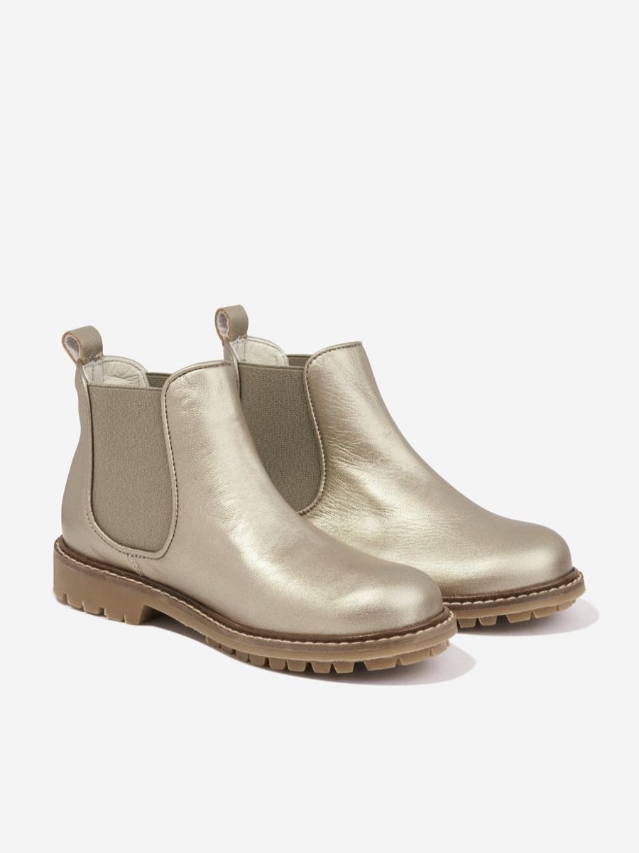 Girls Bonpoint Boots | Girls Mathis Leather Boots In Gold