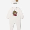 Baby Moschino Kids Babygrows & Rompers | Baby Hat And Babygrow Gift Set In Ivory