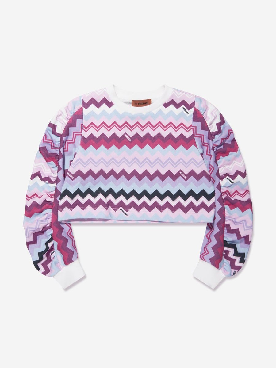 Girls Missoni Sweatshirts & Hoodies | Girls Zigzag Sweatshirt In Pink