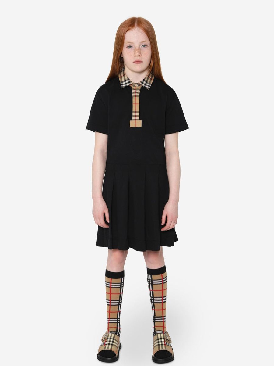 Teen Burberry Kids Dresses | Burberry Kids - Girls Sigrid Polo Dress In Black | Childsplay Clothing