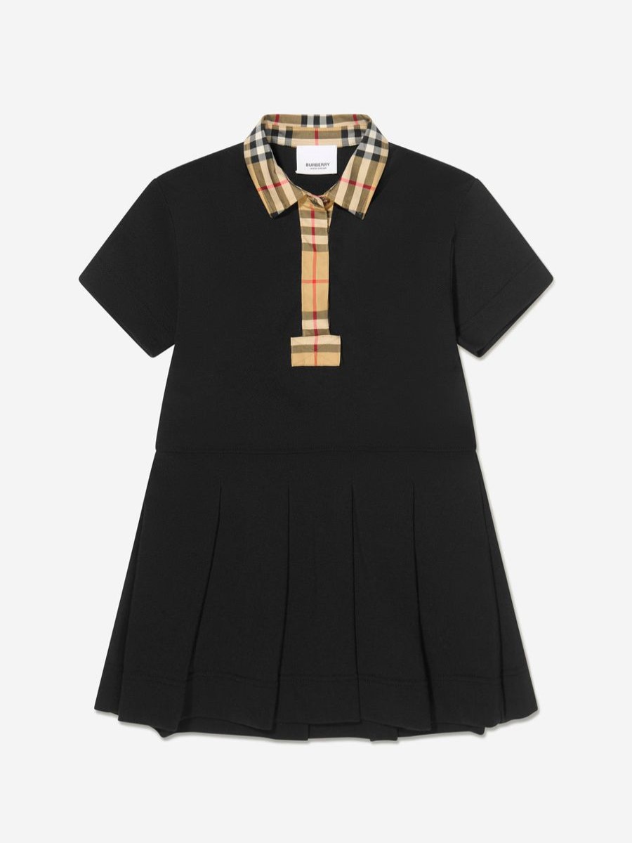 Teen Burberry Kids Dresses | Burberry Kids - Girls Sigrid Polo Dress In Black | Childsplay Clothing