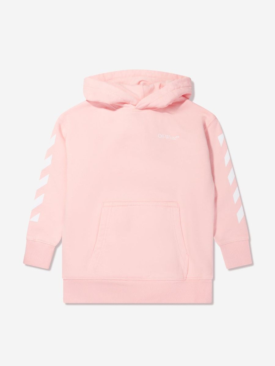 Girls Off-White Sweatshirts & Hoodies | Girls Classic Arrow Tab Hoodie In Pink