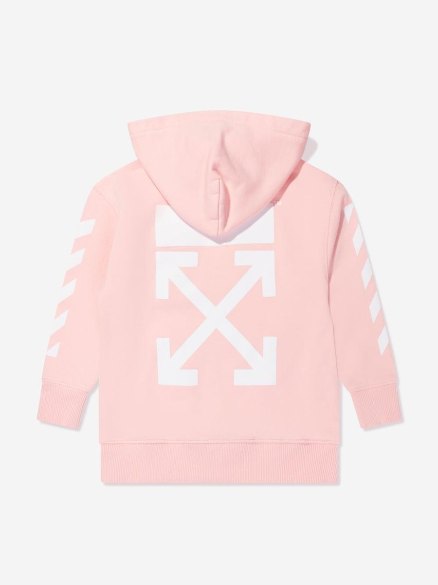 Girls Off-White Sweatshirts & Hoodies | Girls Classic Arrow Tab Hoodie In Pink