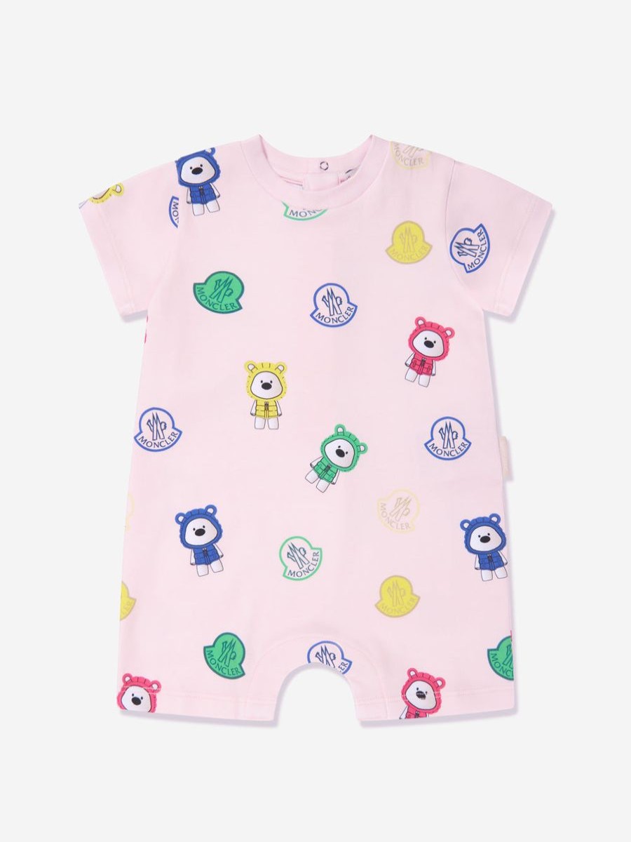 Baby Moncler Enfant Babygrows & Rompers | Baby Girls Bear Print Romper In Pink