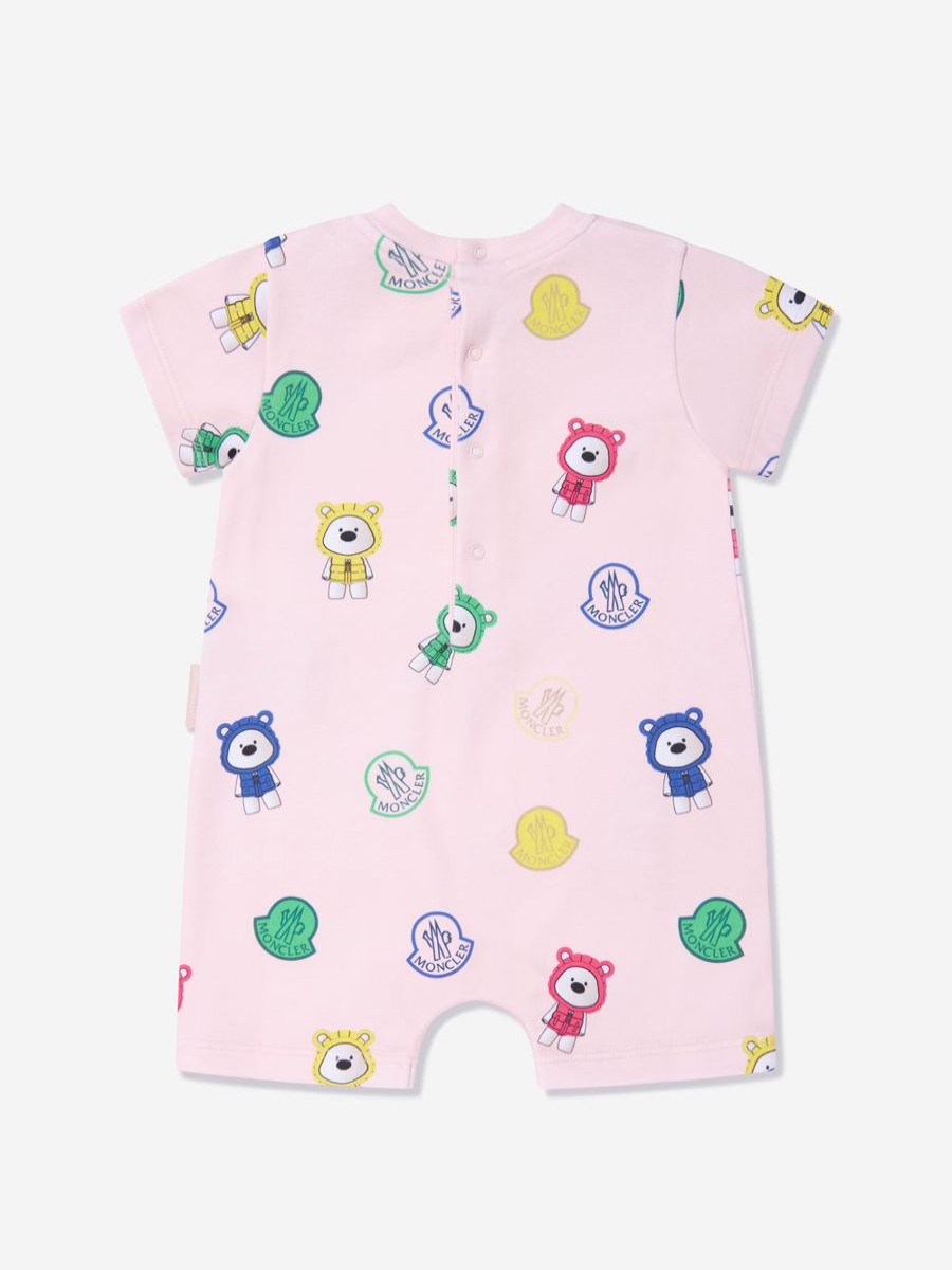 Baby Moncler Enfant Babygrows & Rompers | Baby Girls Bear Print Romper In Pink