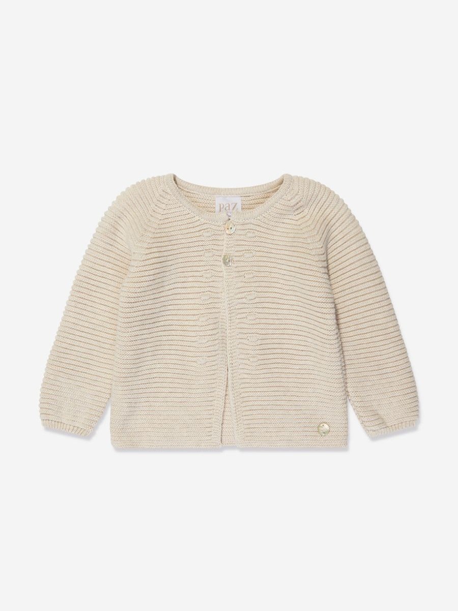 Baby Paz Rodriguez Jumpers & Cardigans | Baby Knitted Cardigan In Beige