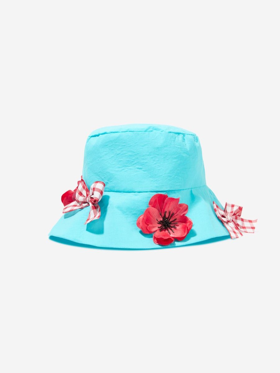 Teen Selini Action Accessories | Girls Poppy And Bows Bucket Hat In Blue