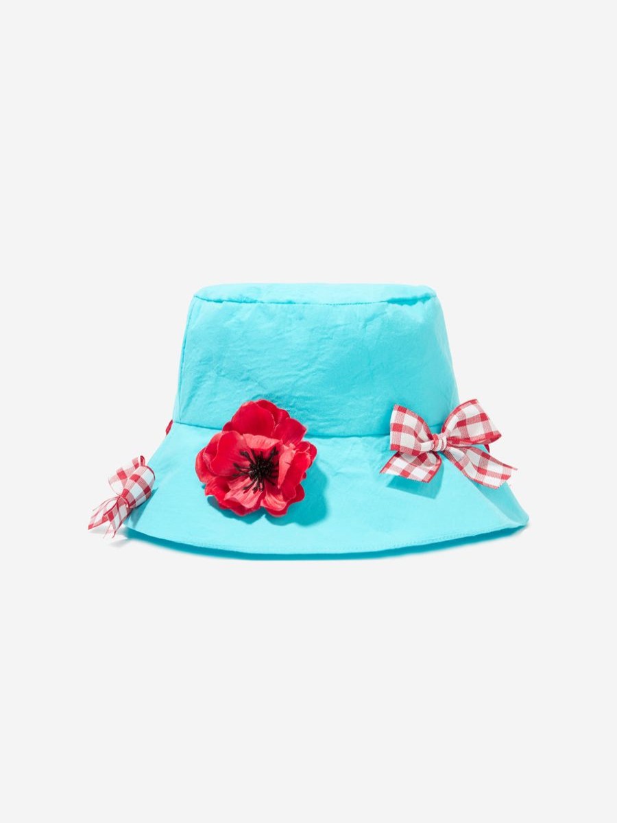 Teen Selini Action Accessories | Girls Poppy And Bows Bucket Hat In Blue