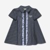 Baby Fendi Kids Dresses | Baby Girls Chambray Ff Logo Dress In Blue