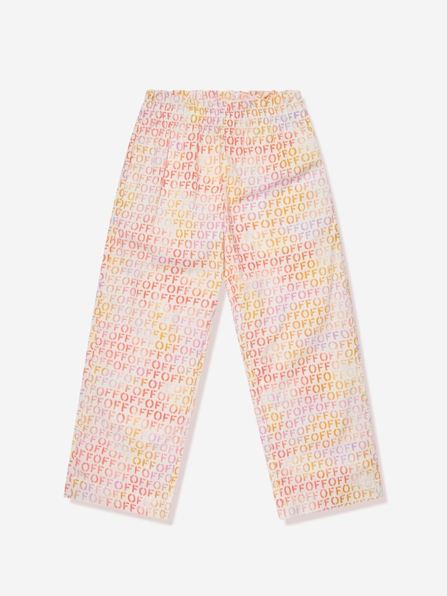 Girls Off-White Trousers | Girls Off Stamp Straight Trousers In Multicolour