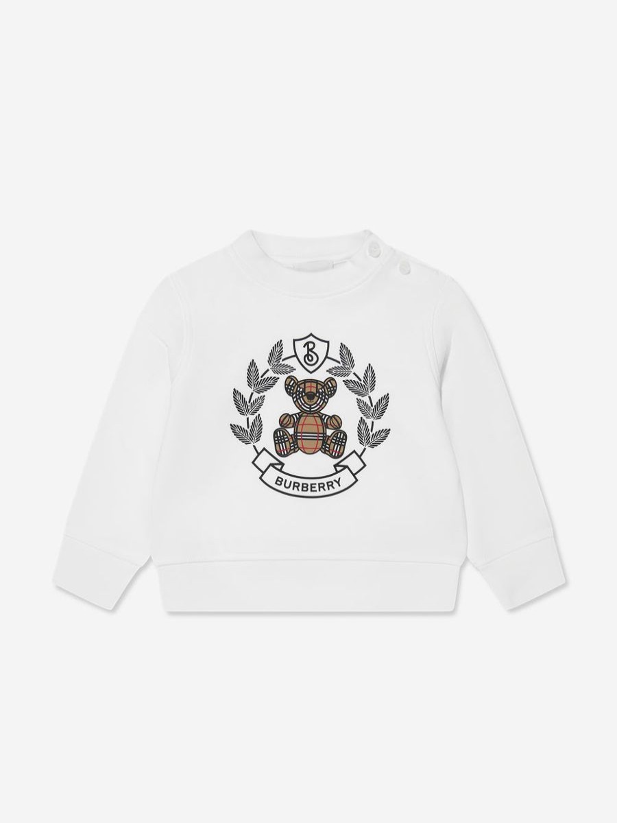 Baby Burberry Kids Sweatshirts & Hoodies | Baby Boys Crest Bear Sweatshirt In White