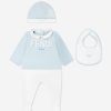 Baby Fendi Kids Babygrows & Rompers | Fendi Kids - Baby Boys Babgrow Gift Set (3 Piece) In Blue | Childsplay Clothing