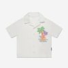 Teen Palm Angels Shirts | Boys Neon Palms Short Sleeve Shirt In White