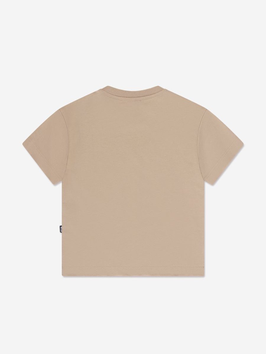 Girls MSGM Tops & T-Shirts | Kids Logo T-Shirt In Beige