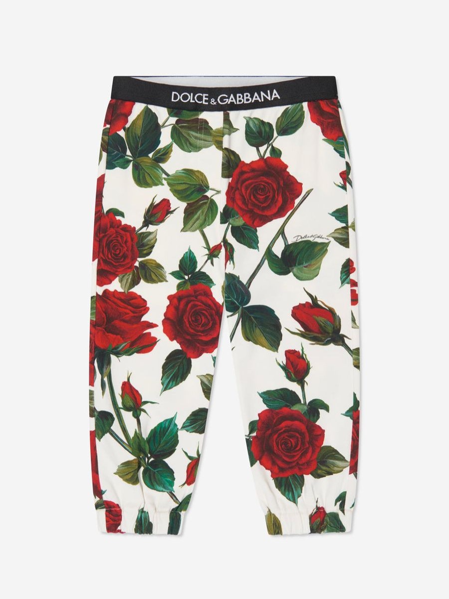 Girls Dolce & Gabbana Kids Leggings | Baby Girls Rose Leggings In White