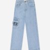 Girls Fendi Kids Jeans | Girls Cargo Baguette Bag Jeans In Blue