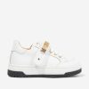 Girls Moschino Kids Sneakers | Girls Leather Logo Trainers In White