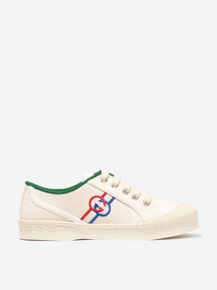 Girls Gucci Kids Sneakers | Kids Gg Tennis Trainers In White