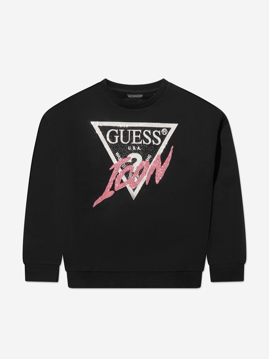 Girls Guess Sweatshirts & Hoodies | Girls Logo Sweatshirt In Black