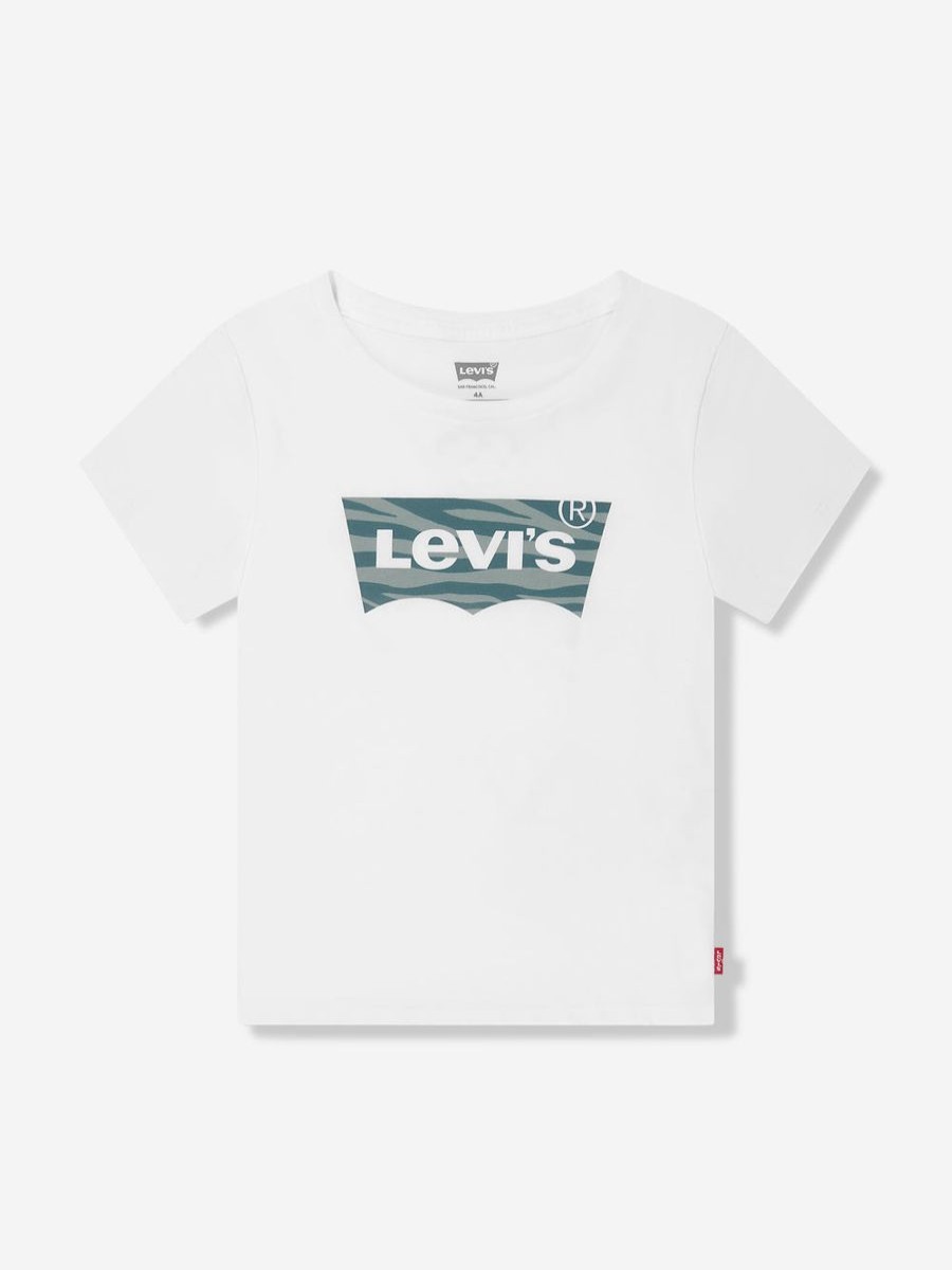 Girls Levi's Kids Wear Tops & T-Shirts | Girls Zebra Batwing T-Shirt In White