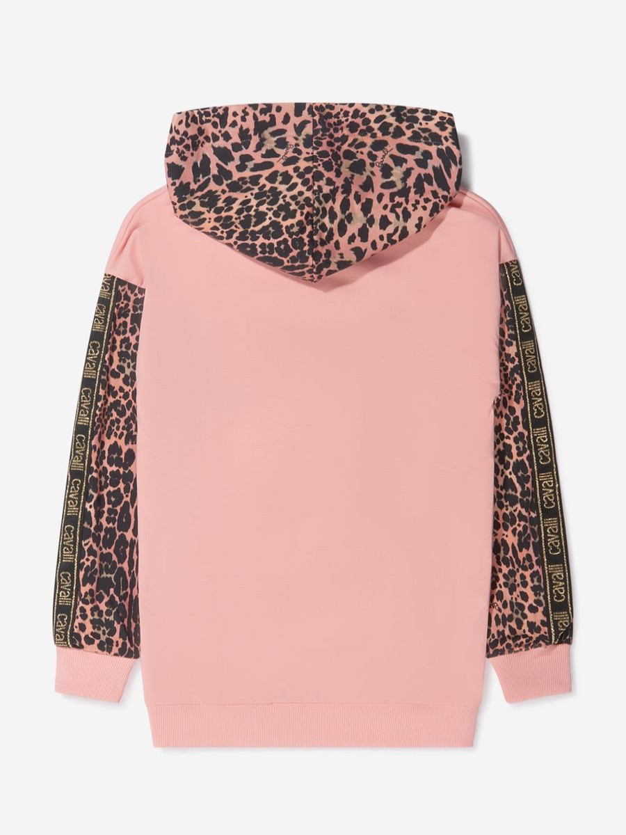 Girls Roberto Cavalli Sweatshirts & Hoodies | Girls Cotton Leopard Print Logo Hoodie