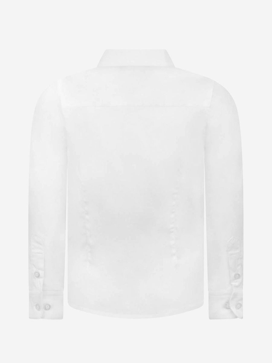 Teen Emporio Armani Shirts | Emporio Armani - Boys Cotton Long Sleeve Branded Shirt | Childsplay Clothing